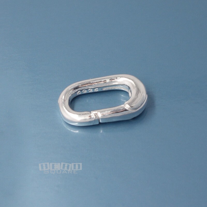 Sterling Silver Oblong Carabiner Link Connector Clasp / Shortener 13.8mm #33230