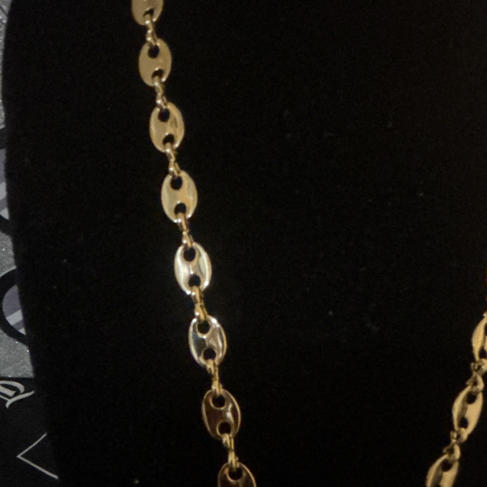 20” Italy Gold-Tone Rolo Chain Necklace Round Ring Charm Pendant No Stone Metal