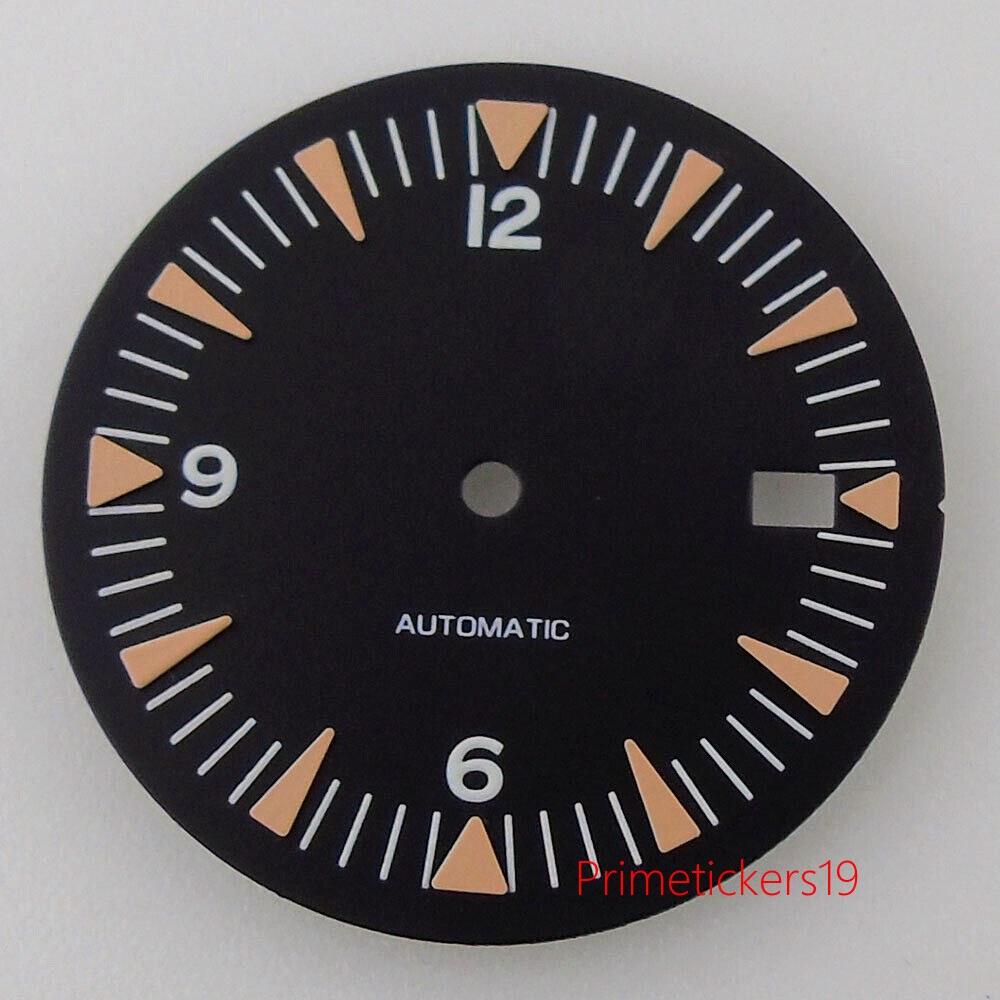 32mm Black/Blue/Green Watch Dial Hands Set Date Fit NH35 NH36 Automatic Movement