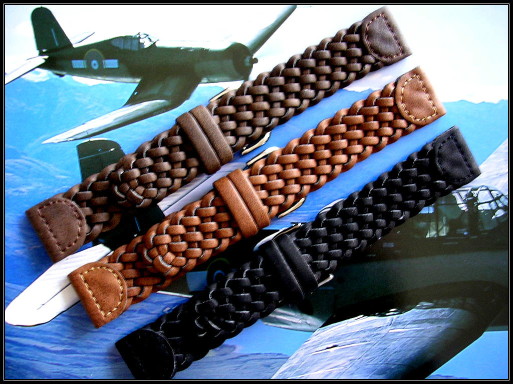 20mm Black Hand Braided Woven Military Pilot watch band strap IW SUISSE 12-14-19