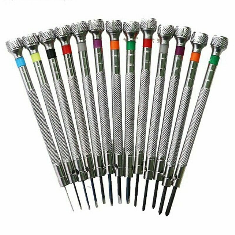 New 0.6Mm-2.0Mm 13PCS Watchmakers Screwdrivers Set Watch Glasses Flat Blade As