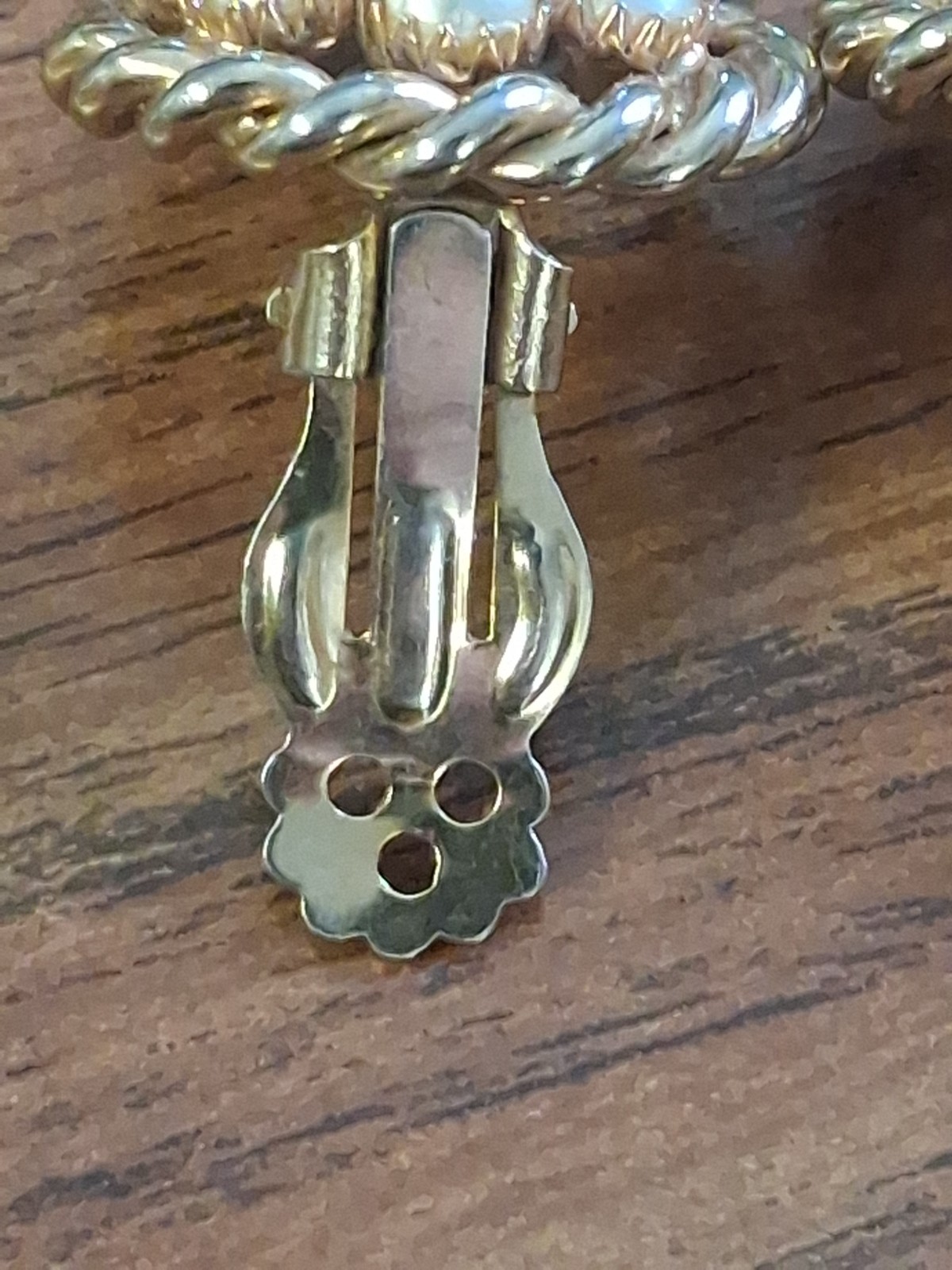 Authentic 1960s Victorian revival cluster clip on Earings. Heavy Gold Plated.