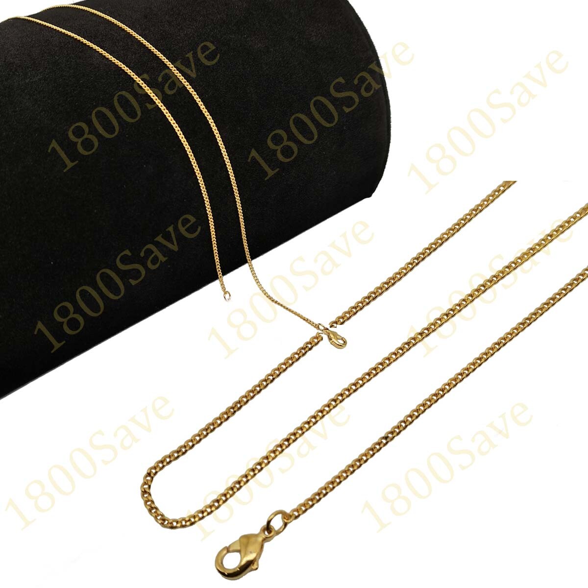 18K Yellow Gold Filled Tarnish/Nickel-Free 2mm 16″-24″ Rolo Cable Chain Necklace