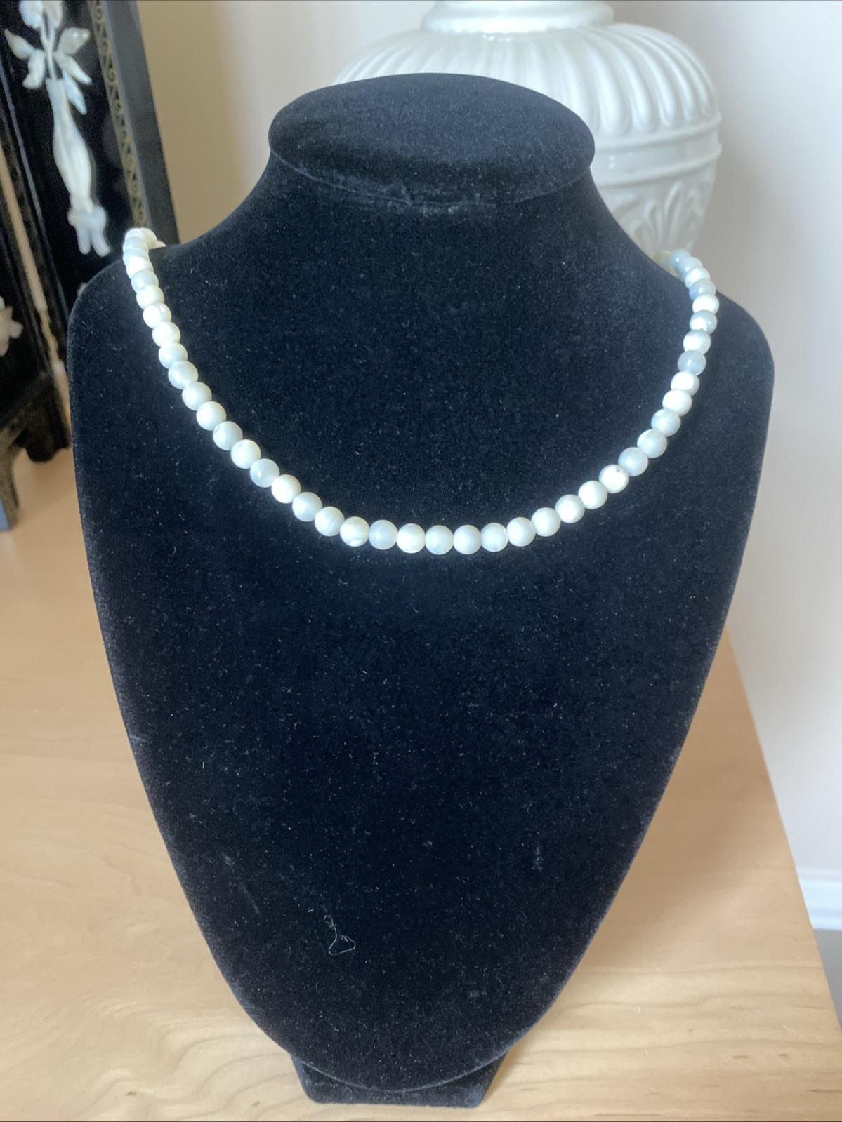 Vintage Art Deco Necklace Estate Fine Jewelry Pre-owned MOP Pearl Bead Sterling