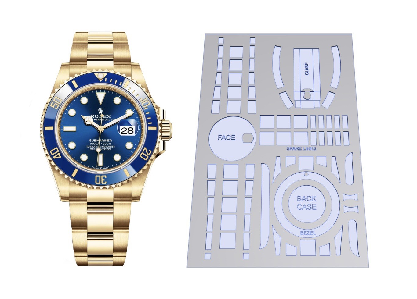 Watch Film Protection Kit for Rolex Submariner 41mm -models Nov 2020-now