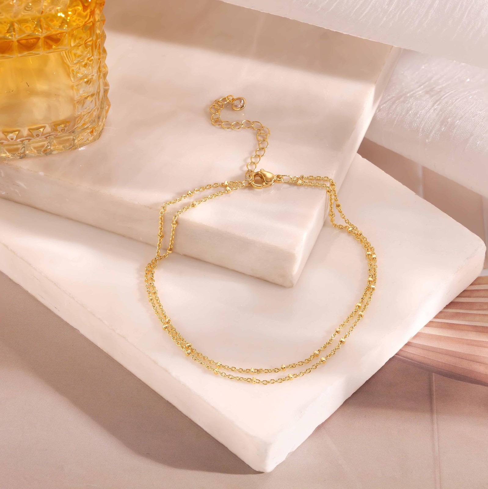 Gold Ankle Bracelets for Women, Waterproof Layered Anklet Bracelets Gold Jewelry
