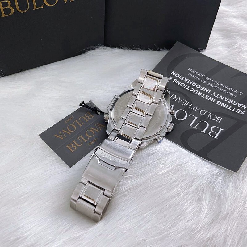 Men New Bulova Classic Green Marine Star Stainless Steel 96B396 Watch (43MM)