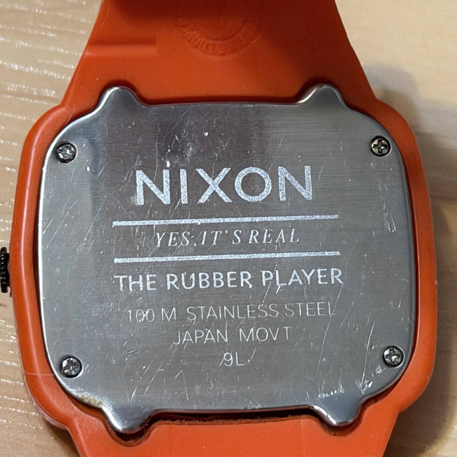 Nixon The Rubber Player “Yes It’s Real” Orange Surf Men’s Analog Watch RUNNING