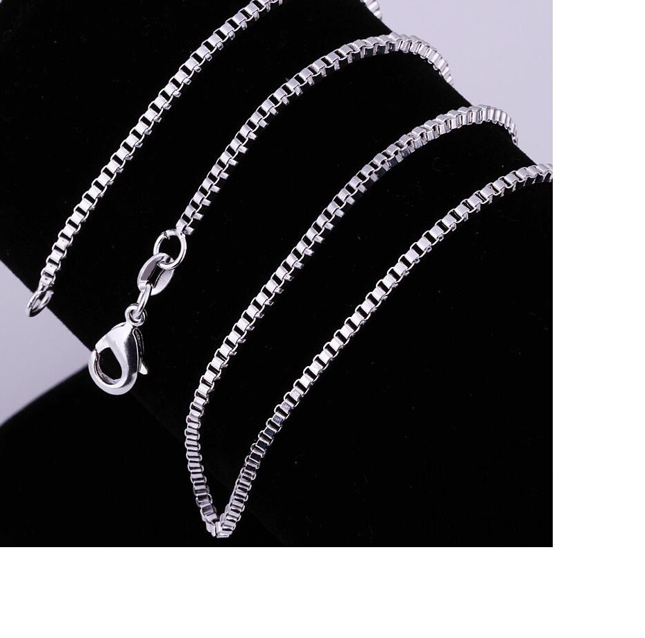 Genuine 925 Sterling Silver Tarnish-Free 16-32″ 1.4mm Italian Box Chain Necklace