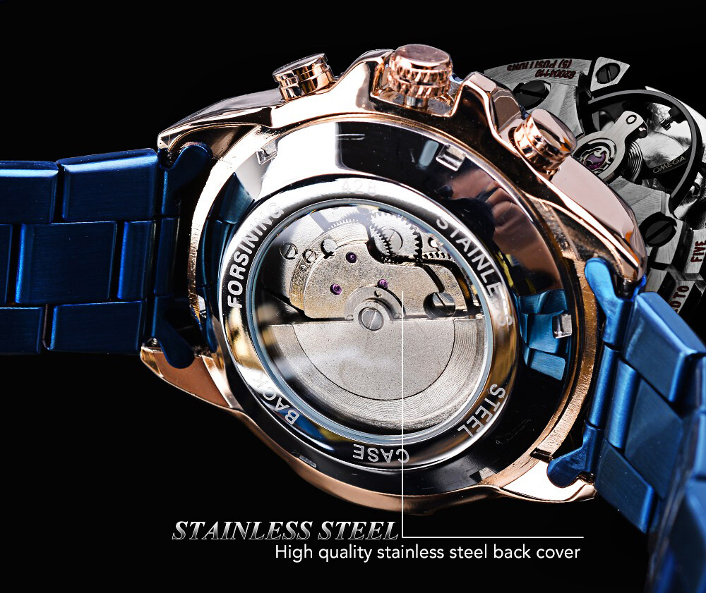 FORSINING Luxury Men Steel Waterproof Automatic Self-Wind Mechanical Wrist Watch