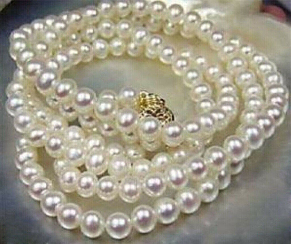 Genuine Natural White Akoya Cultured Pearl Necklace 14-50” 6-7/7-8/8-9/9-10mm