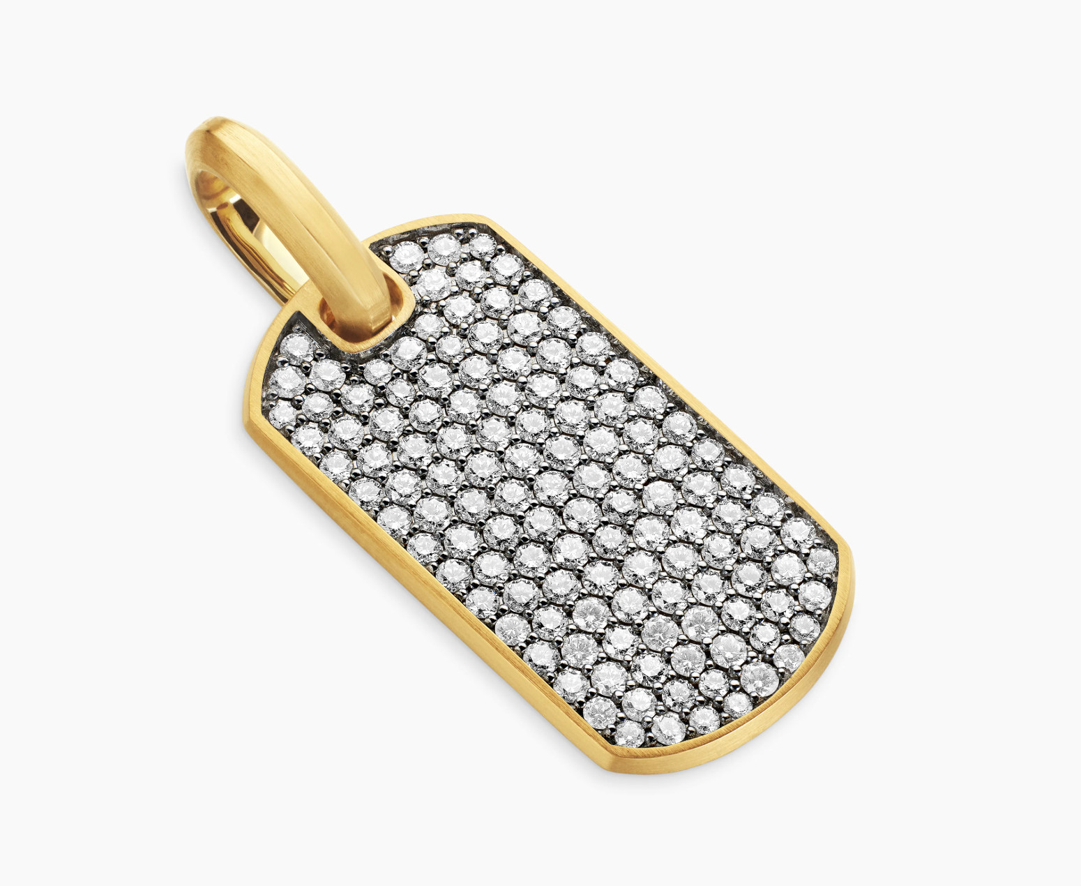 David Yurman Chevron Tag 18K Yellow Gold with Diamonds, 27mm