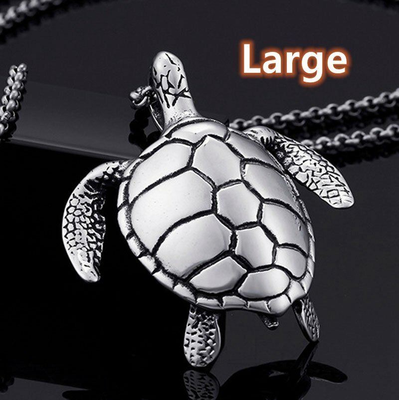 MENDEL Stainless Steel Big Sea Turtle Pendant Necklace Jewelry Men Free Shipping