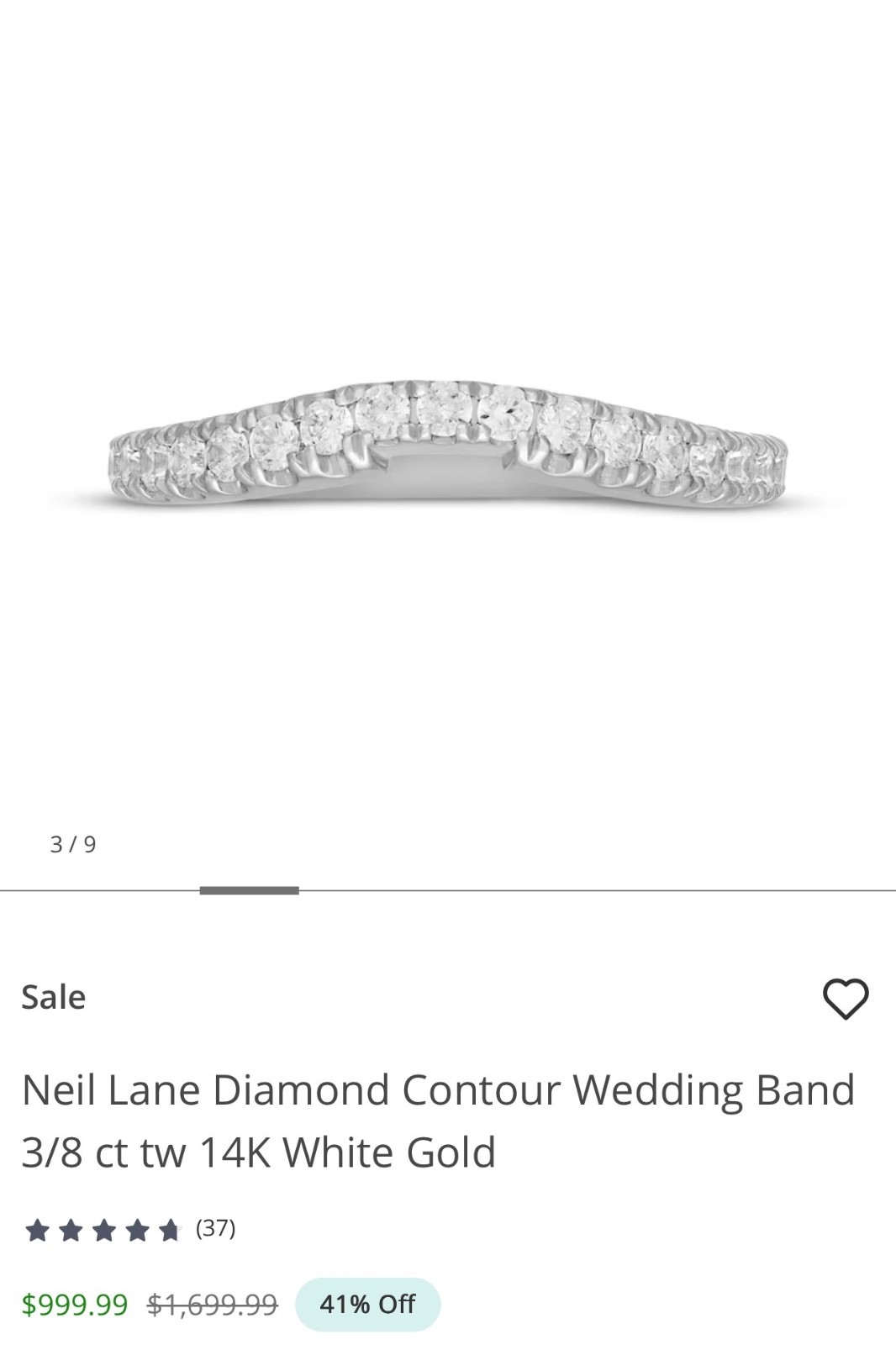 Neil Lane Engagement wedding set 2.54 CTW Cushion-cut 14K White Gold Size 7