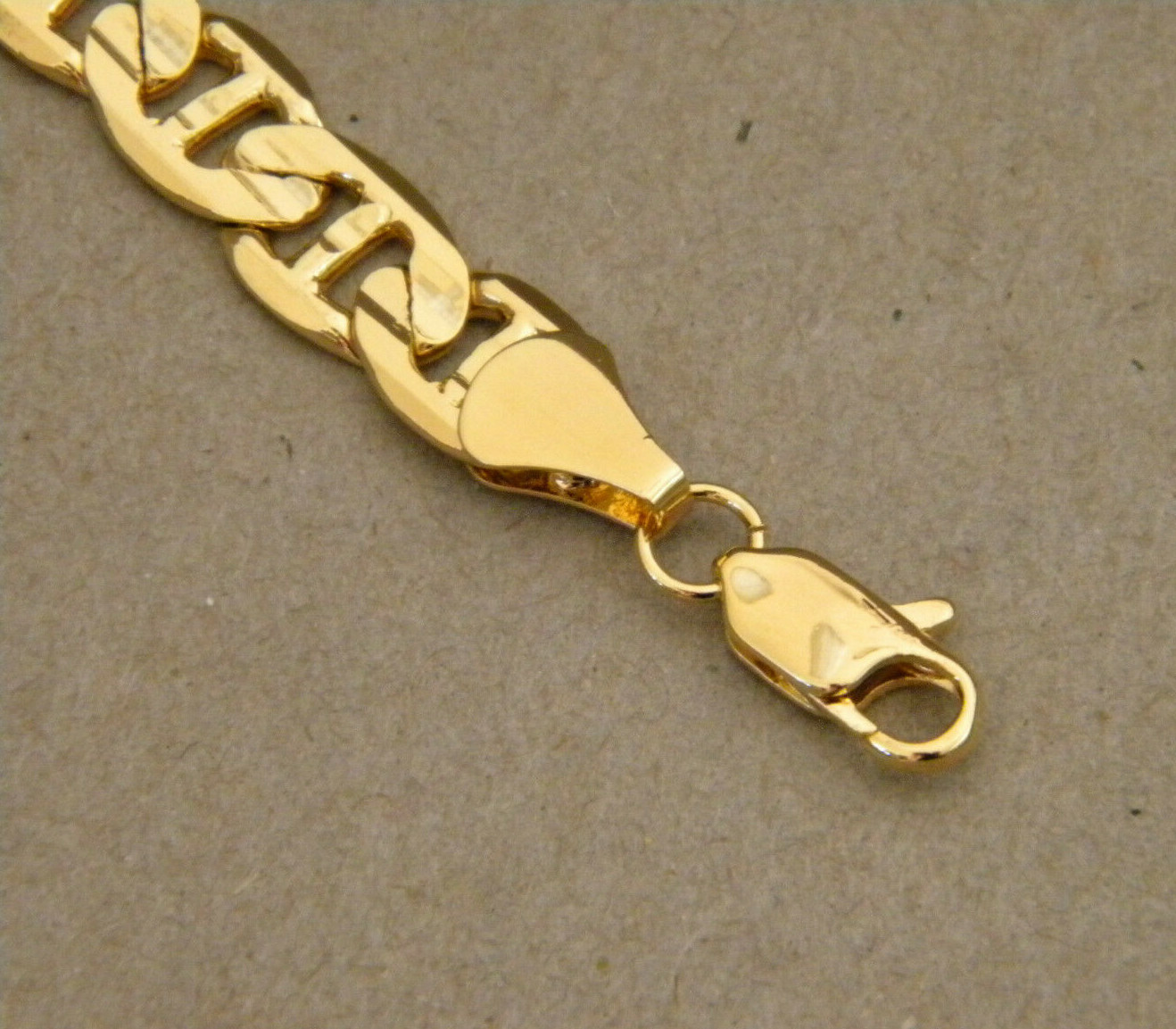 Men’s Lady’s 8in inch Long Mariner Link Yellow Gold Plated Bracelet 10mm Wide