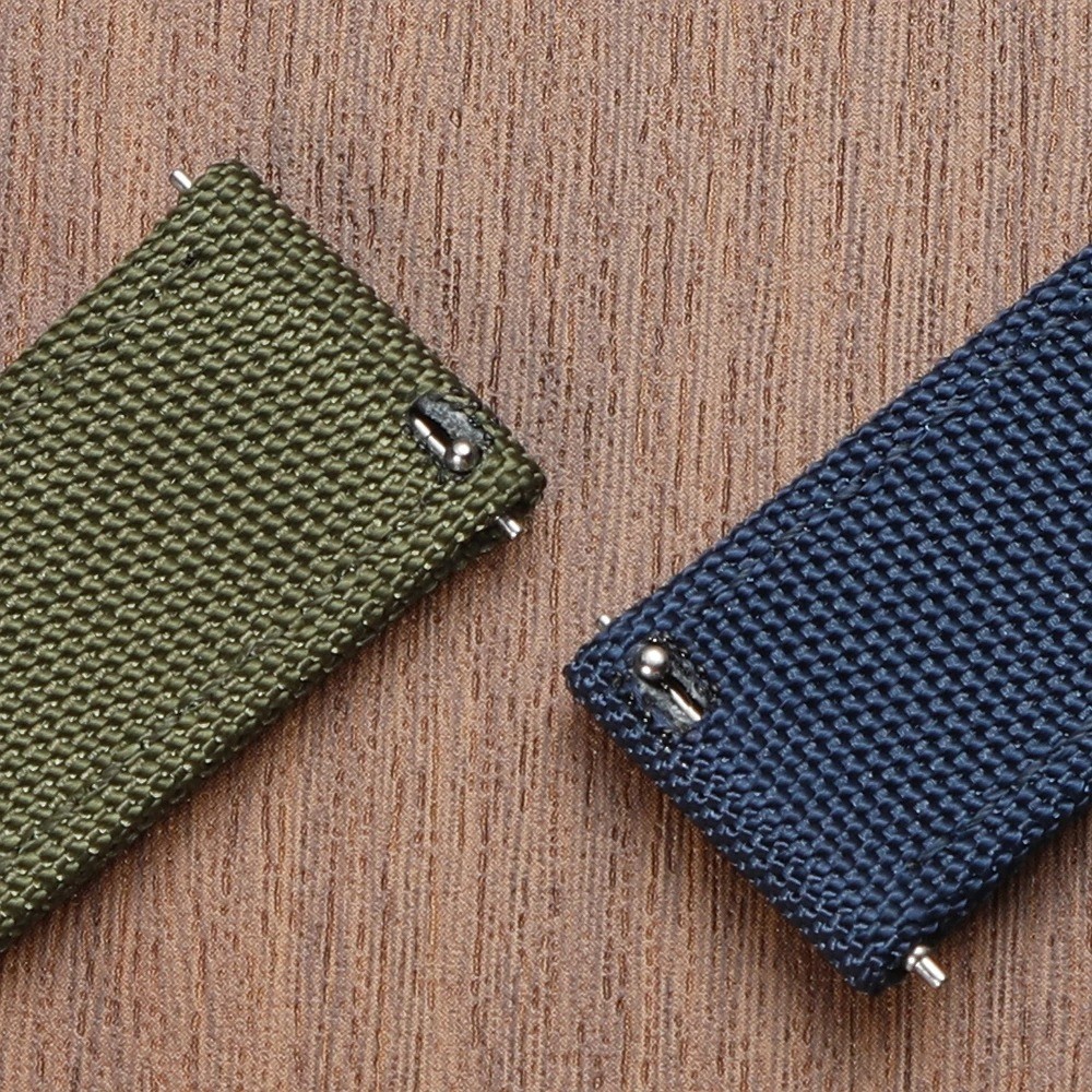 Nylon Sailcloth Watch Strap Butterfly Clasp Quick Release 18-24mm