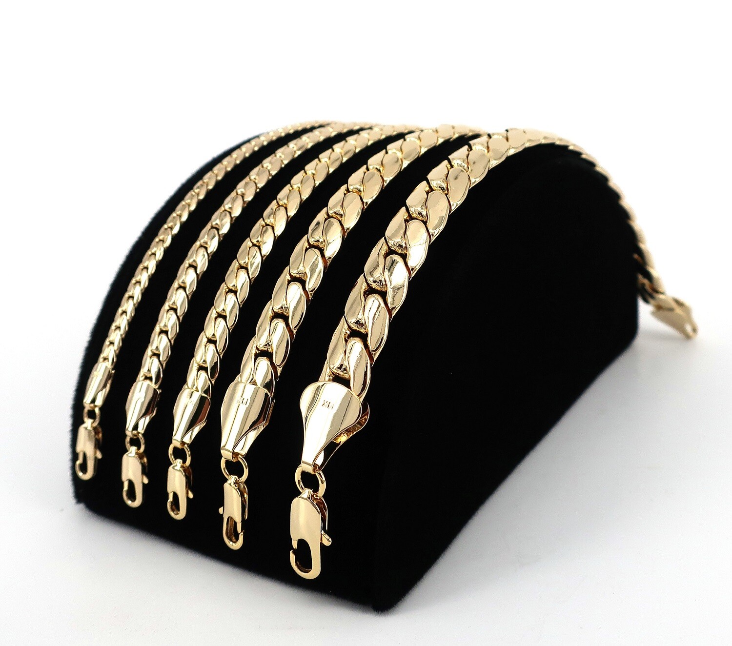Mens Miami Cuban link Chain Necklace Bracelet 5mm to 12mm Yellow 14k Gold Plated
