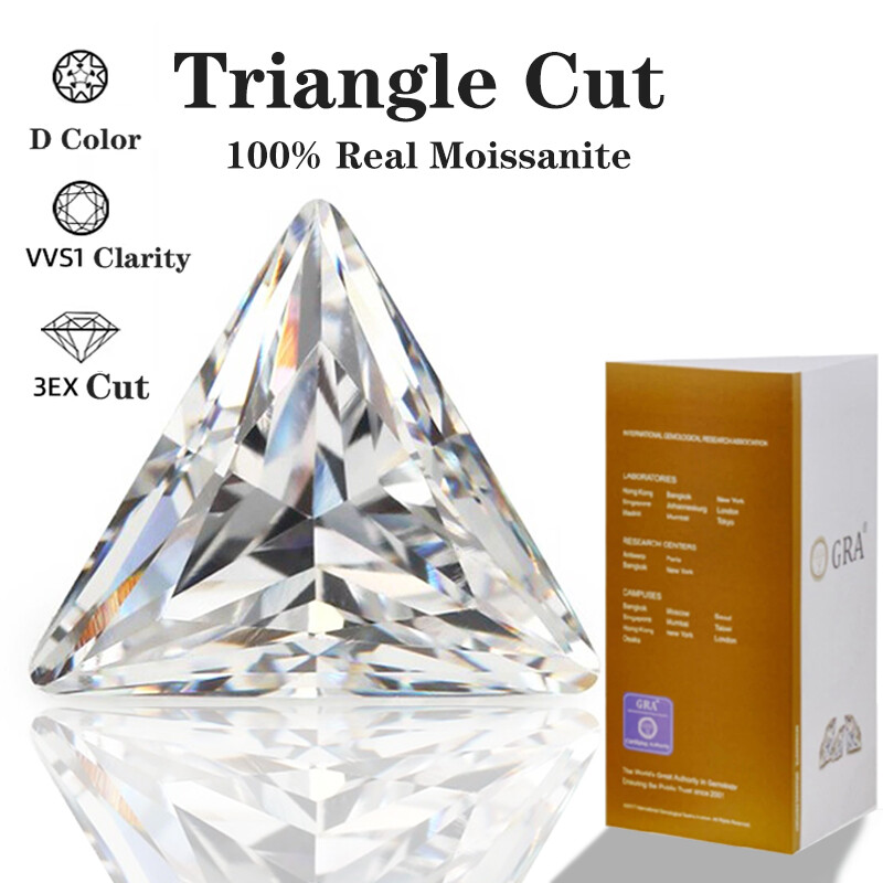 White D Color Triangle Cut VVS1 Moissanite Loose Stones Diamond With Certificate