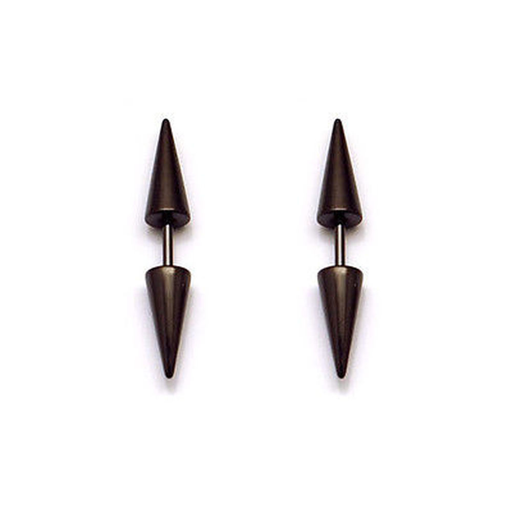2Pcs New Fashion Punk Earrings Stainless Steel Rivet Spike Ear Studs Earring US