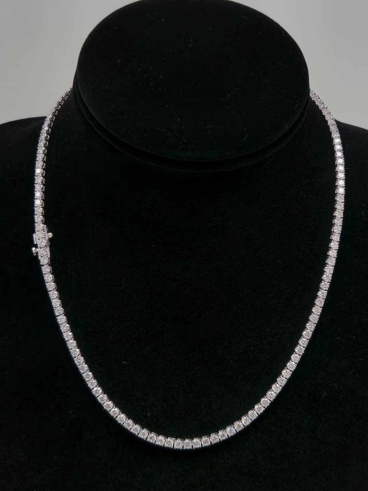 10.00 Ct Lab Grown Diamond Tennis Necklace 14k White Gold 13 Gm E F VVS 17 Inch