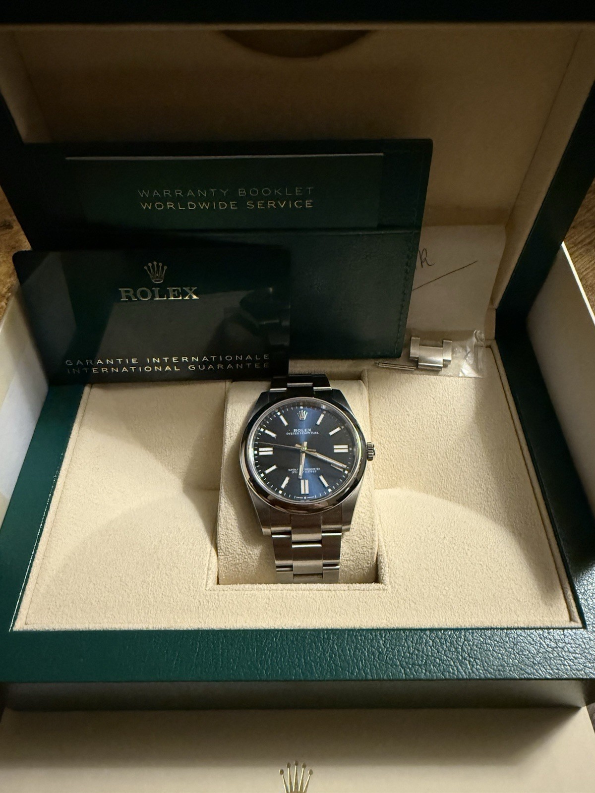 Rolex Oyster Perpetual 124300 Steel 41mm Blue Dial Automatic Mens Watch 2024 B&P