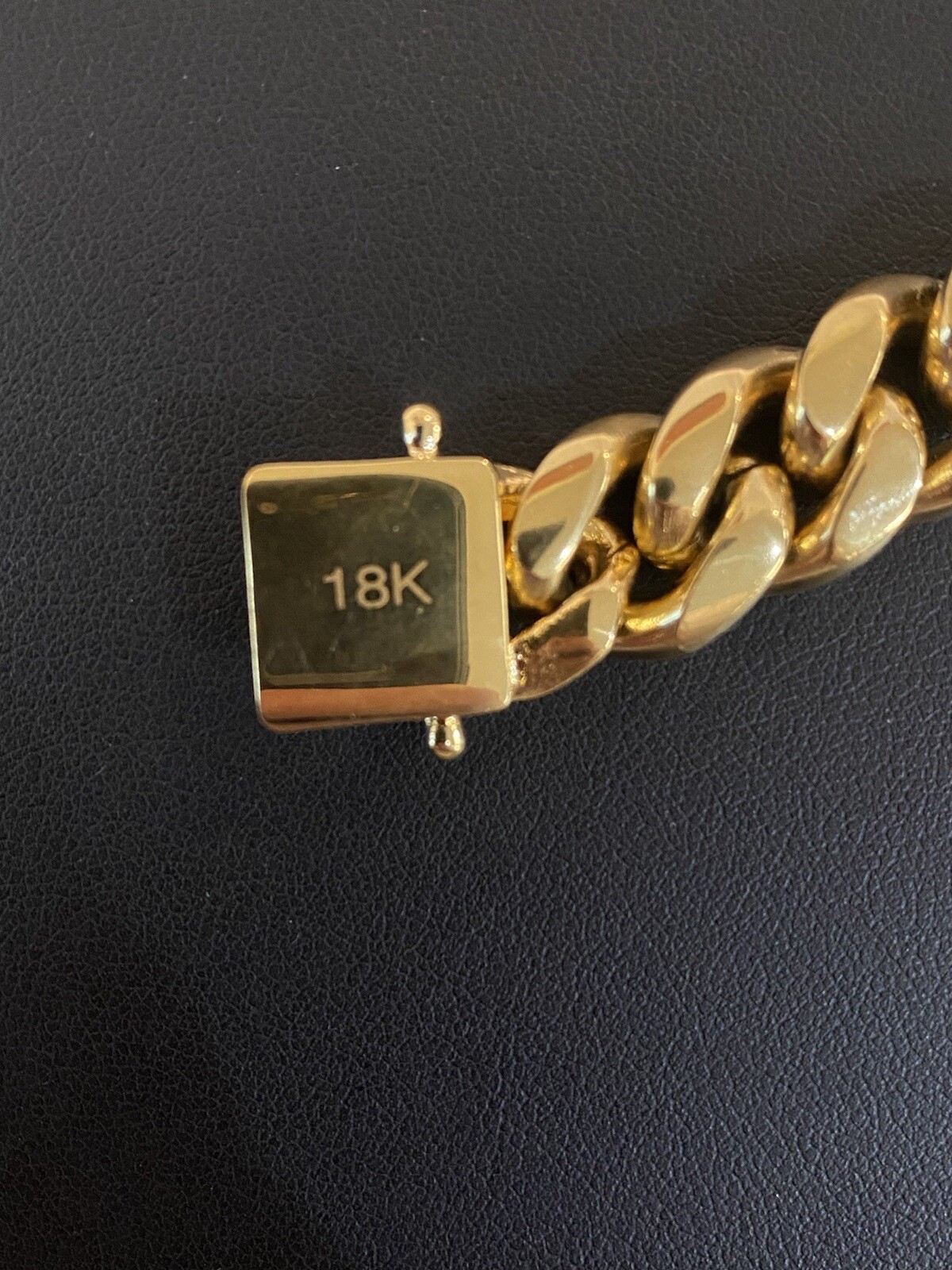 Miami Cuban Link Bracelet 18k Gold Vermeil Stainless Mens Hip Hop 14mm Box Clasp