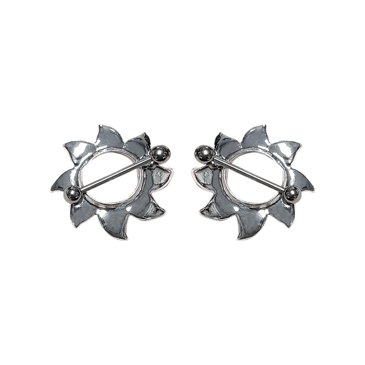 Nipple Shields Surgical Steel Tribal Blade Design 14g – Sold as a pair