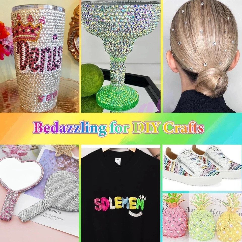 32000Pcs Rhinestones Bedazzling Kit with Tools, 3mm Color Resin Rhinestones for