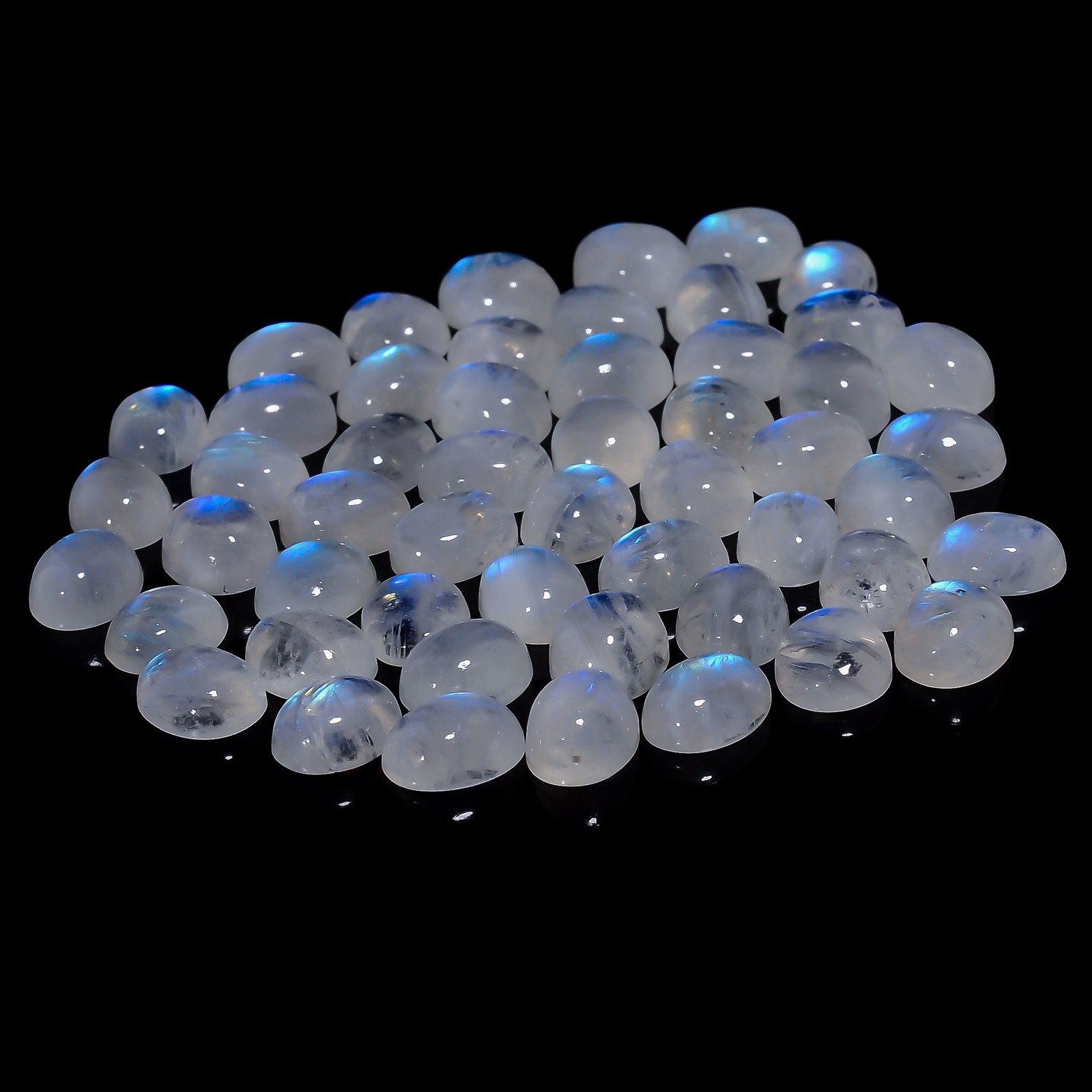Natural Rainbow Moonstone Oval Cabochon Gemstone Lot 20 Ct. 10X8X4 mm UGL-3
