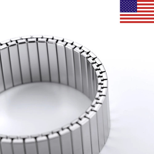 Stainless Steel Stretch Watch Band Elastic Expansion Strap 18mm 20mm 22mm Silver