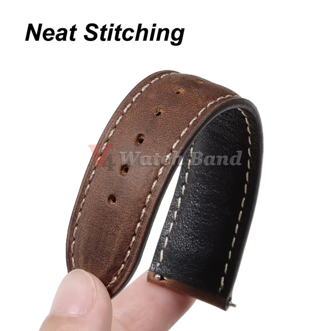 Genuine Calfskin Leather Watch Band 18mm 20mm 22mm 24mm Butterfly Buckle Strap