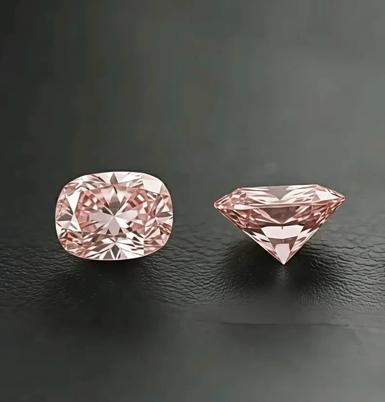 5 CT Fancy Pink Color Cushion Cut VVS1 Lab Grown Moissanite Diamond Gemstone9x12