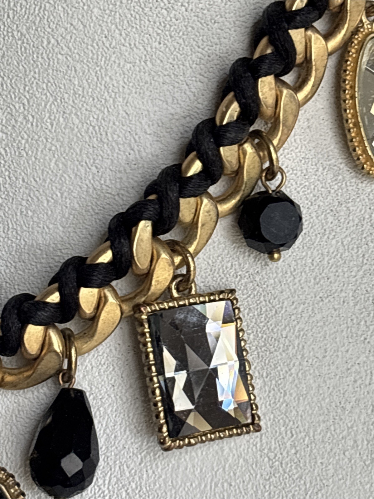 Park Lane Fascinated Necklace Satin Brushed GoldTone Black & Joan Rivers Earring