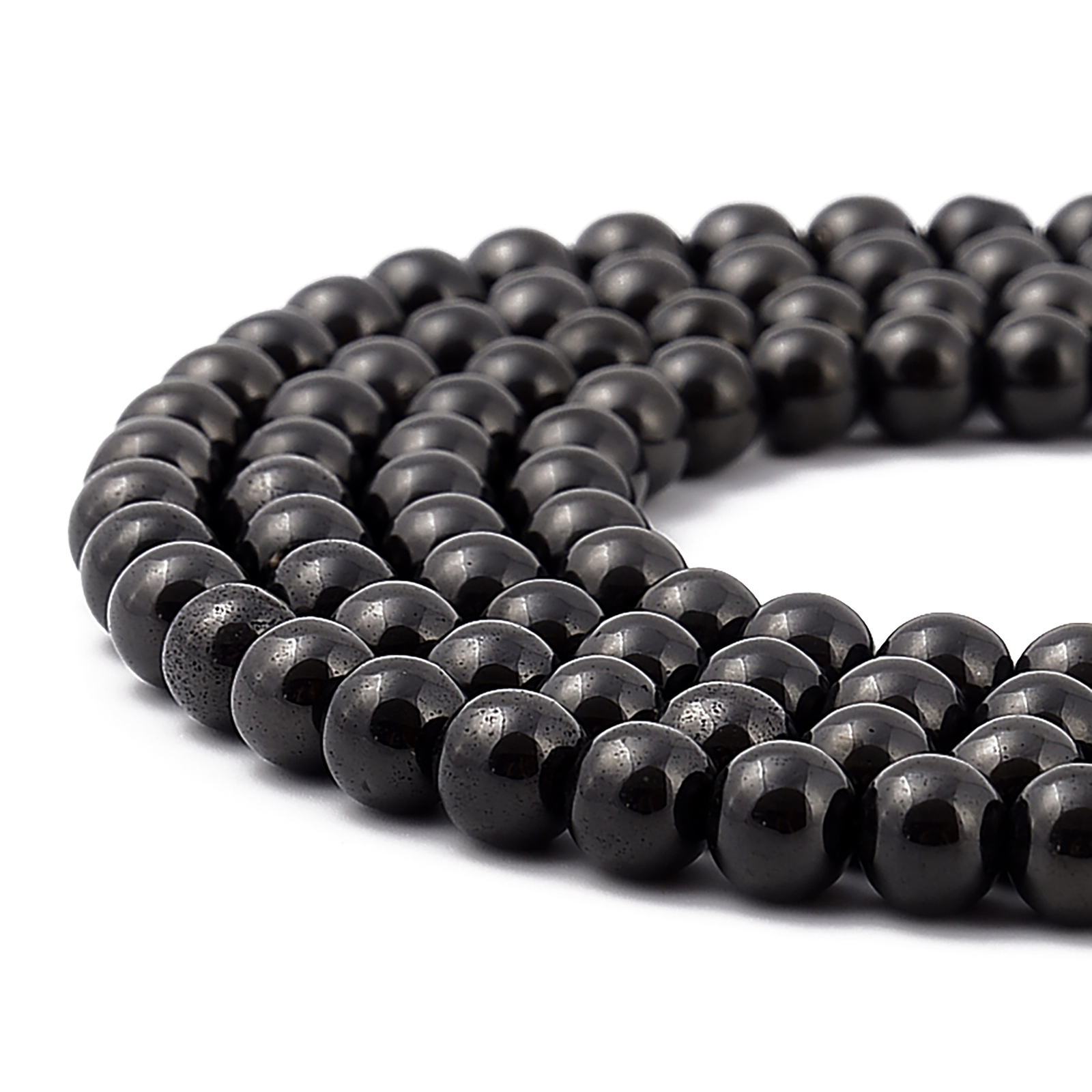 Titanium Black Hematite Smooth Round Beads 2mm 3mm 4mm 6mm 8mm 10mm 15.5″Strand