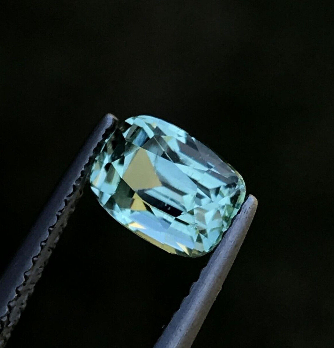 1.7Ct Natural Faceted Seafoam Tourmaline Cushion Cut Loose Gemstone Afghanistan