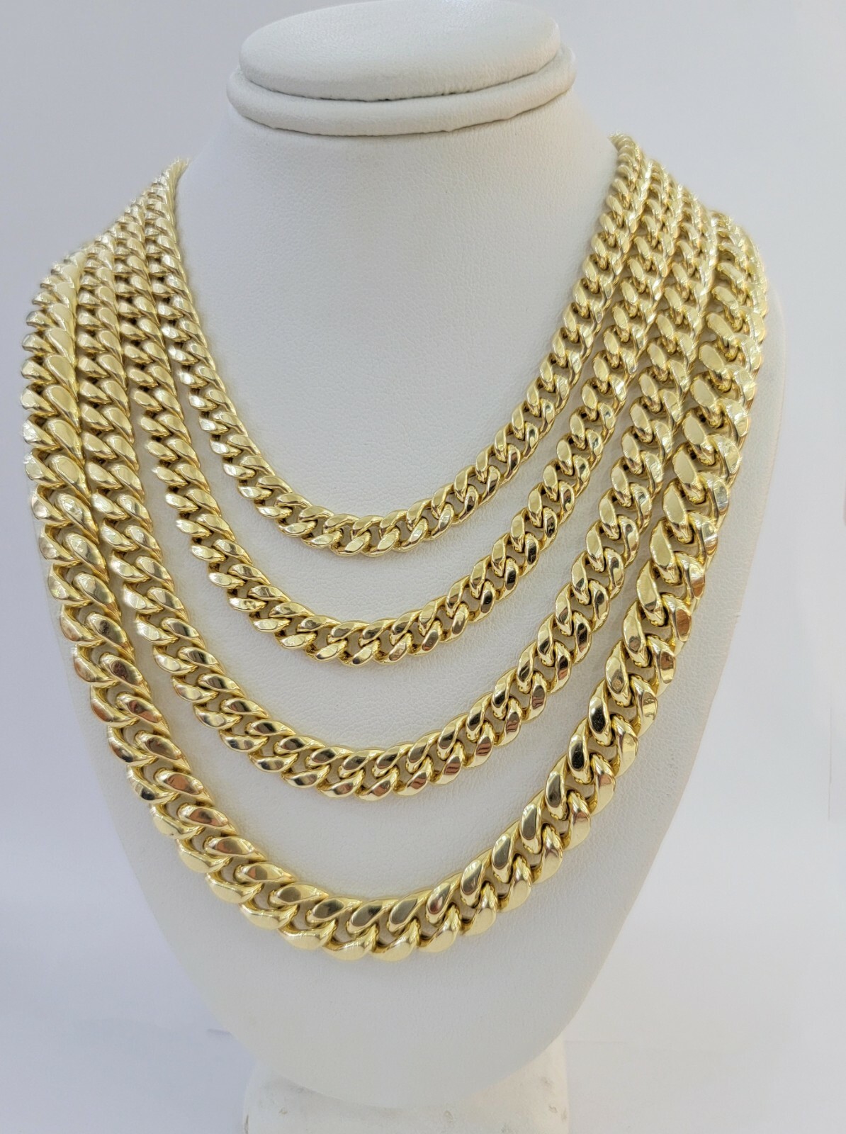 14k Yellow Gold chain Miami Cuban Link Necklace 6mm-9mm 18″-30″ Real Gold Sale