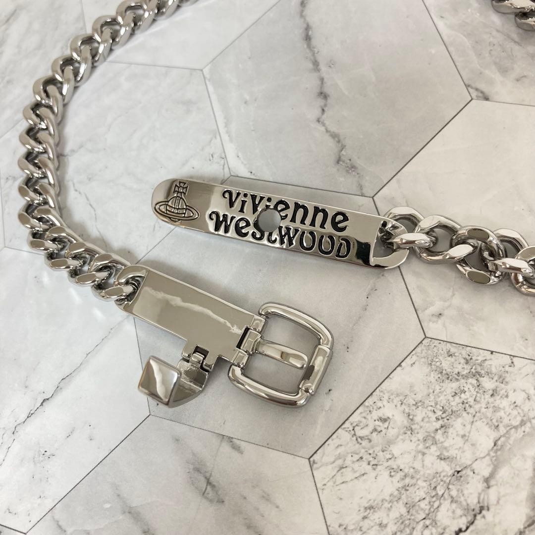 Vivienne Westwood AUGUSTINO choker necklace Buckle Silver with drawstring