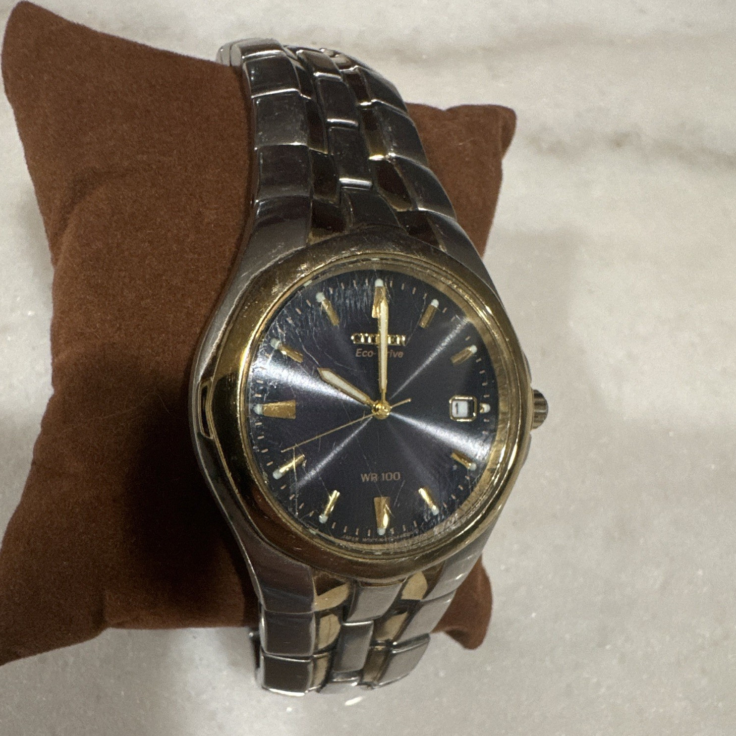 Citizen Eco-Drive Quartz Women’s Watch Blue Dial Two-Tone SS Bracelet 100m