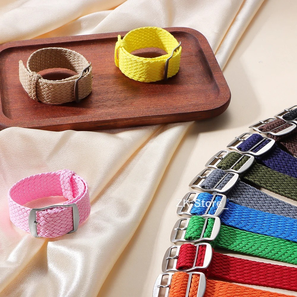 Nylon Watch Strap Perlon Woven One Piece Replacement Band 18mm 20mm 22mm