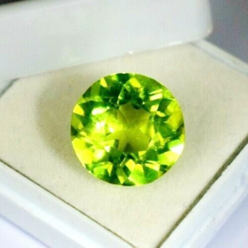 AAA Natural Green Peridot Certified Loose Gemstone Round Cut 10 + CT Gemstone