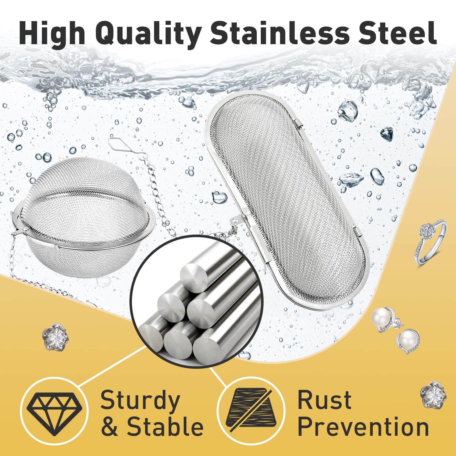 2PCS Stainless Steel Ultrasonic Cleaner Basket For Jewelry Small Parts Holder
