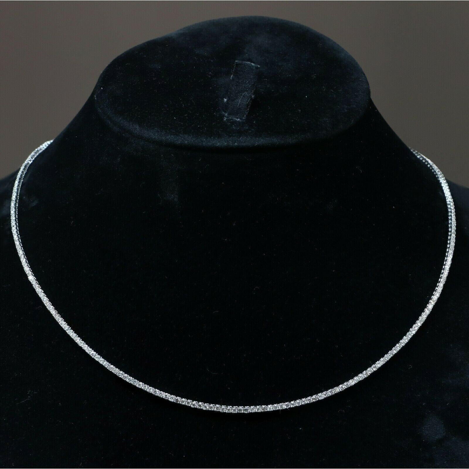 4.50CT Certified Natural Diamond Tennis Necklace 14K White Gold 18″ Inch Women’s