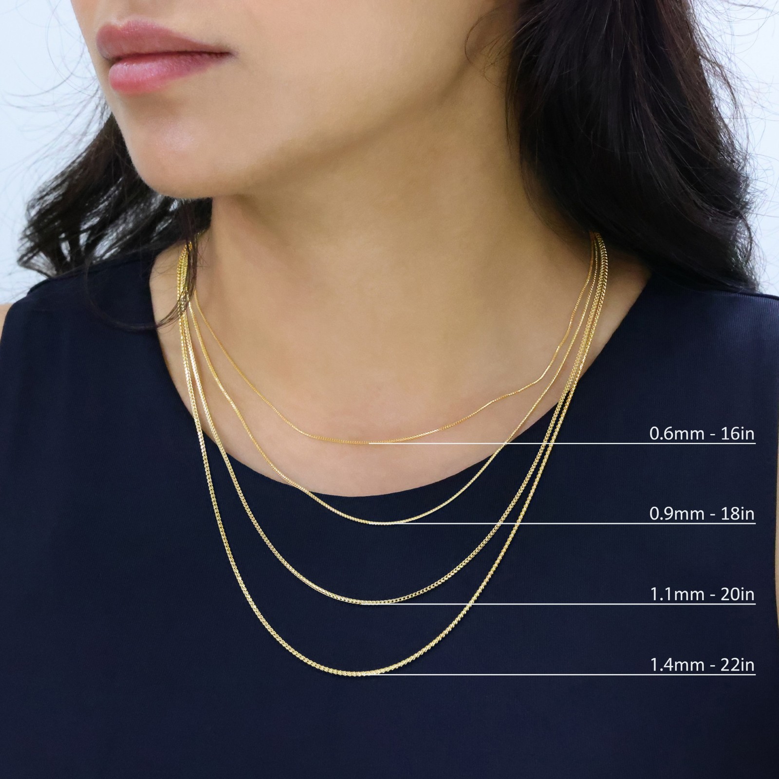 10K Yellow Gold Solid Franco 1mm-6mm Diamond Cut Chain Necklace Bracelet 7″-30″