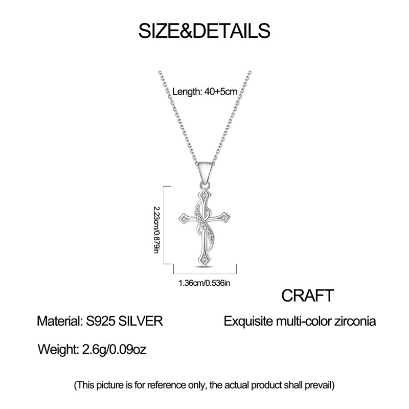 KUNSIR Sterling Silver Cross Necklace for Women – Cross Faith Pendant Necklaces