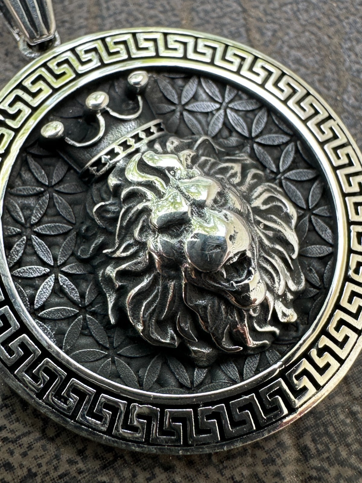 Real 925 Silver / 14k Gold Plated Lion King Of Jungle Medallion Pendant Necklace