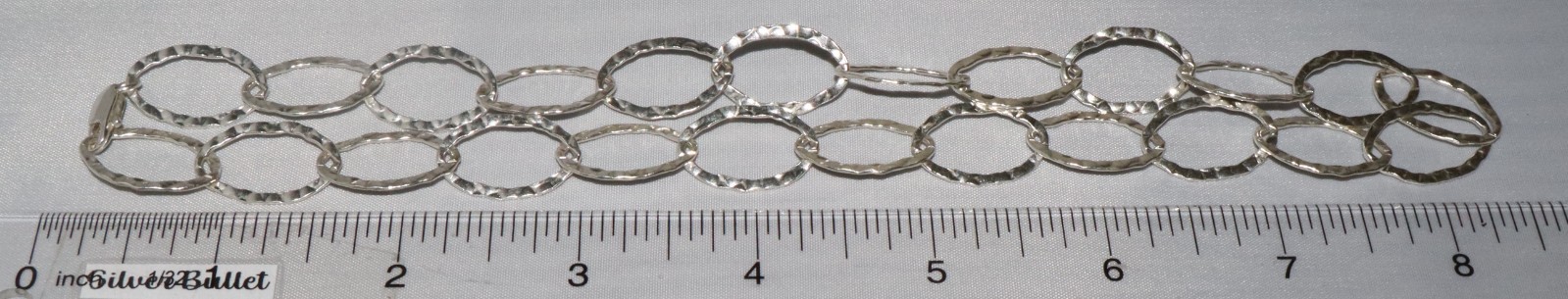 Vintage Sterling Silver Hammered Oval Link Necklace 17 inches 15 grams