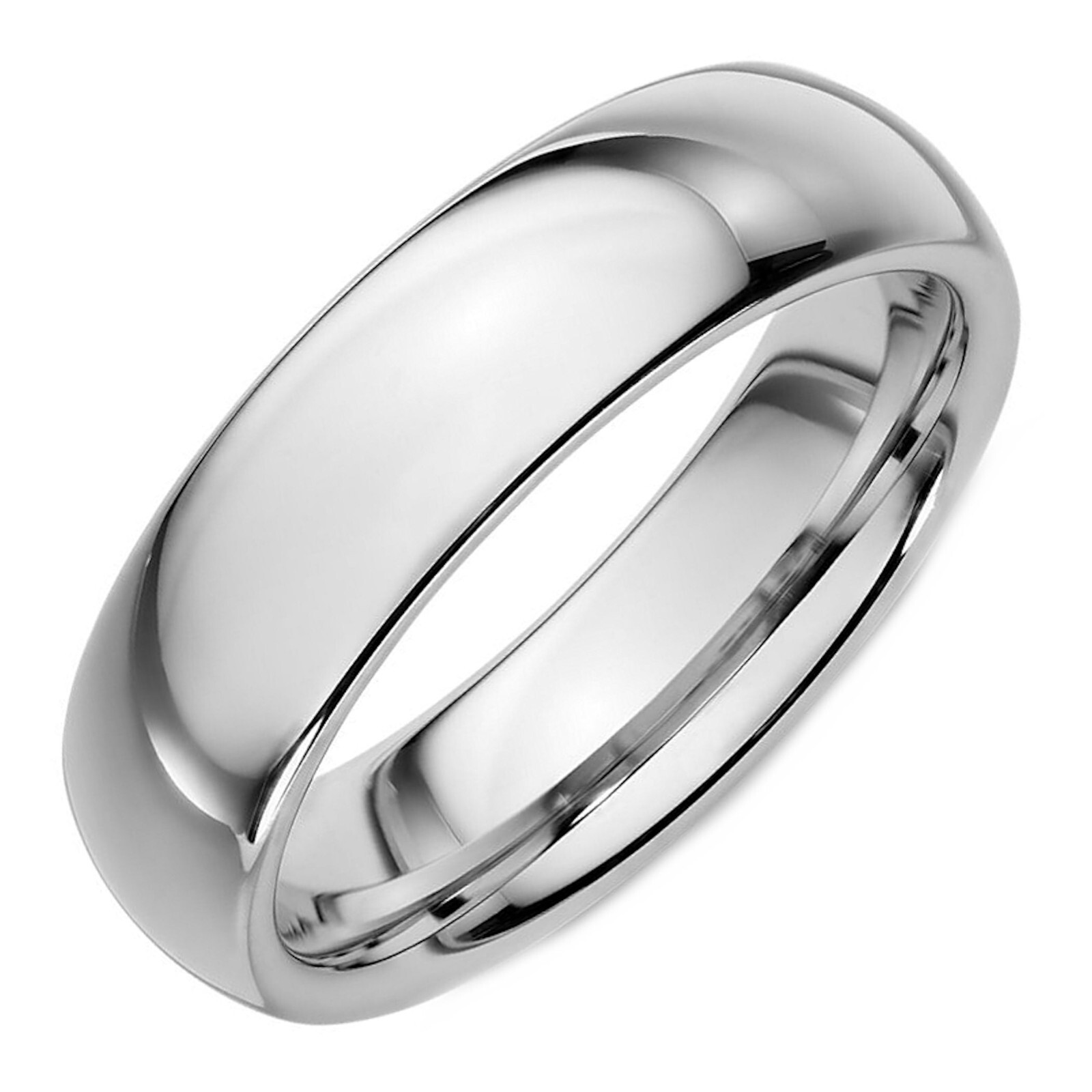 Custom Engraved Classic Stainless Steel Band Half Dome Ring Comfort Fit