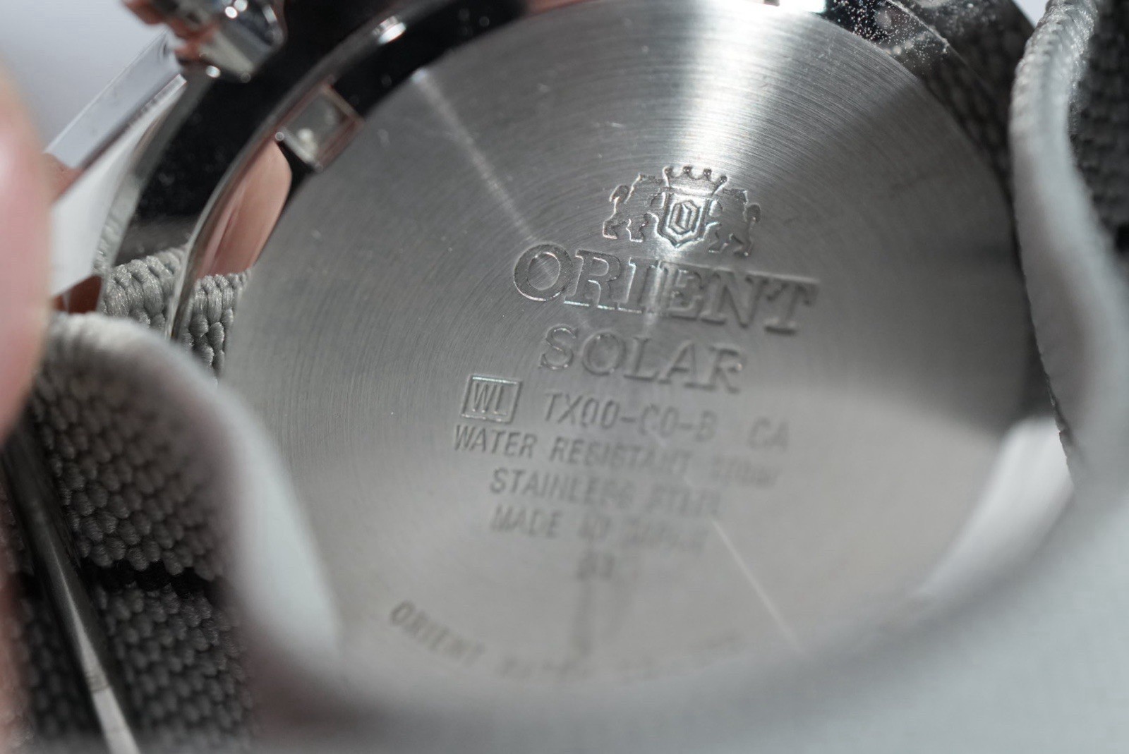 Orient Solar Chronograph Quartz Men’s Watch 42mm 100m Gray NATO Box Papers