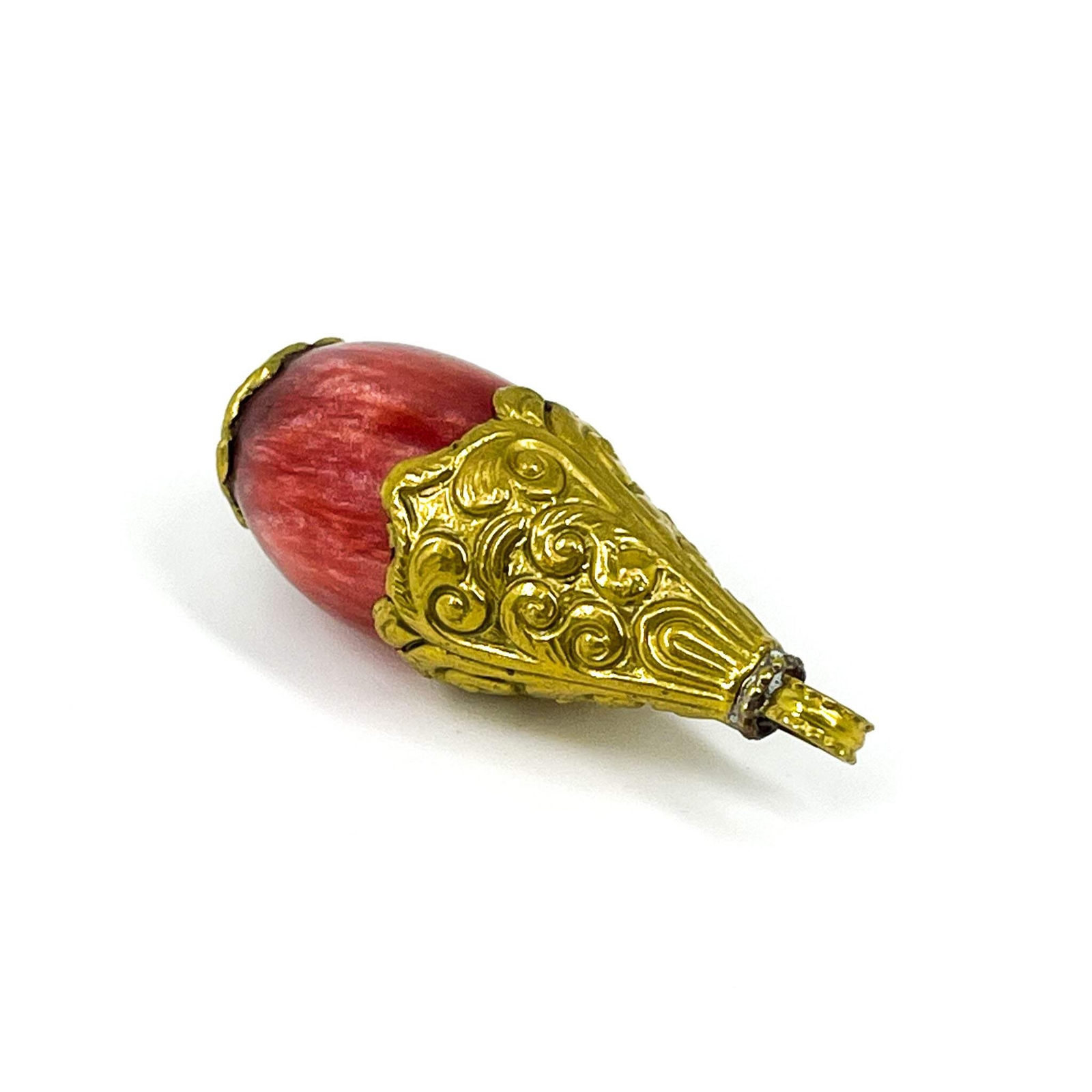 Tibetan Red Brass Repousse Pendant