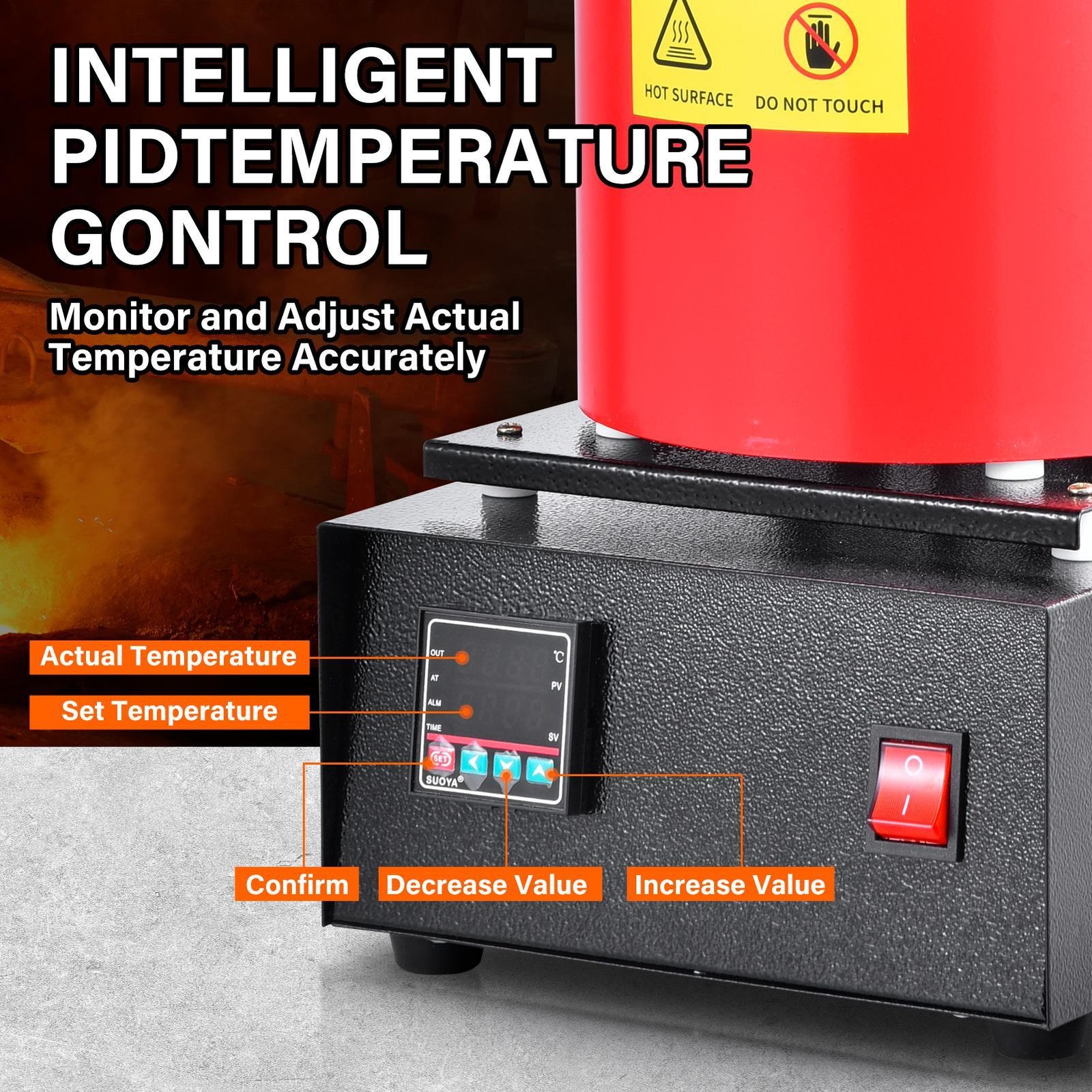 3KG 1500W Electric Digital Metal Melting Furnace Gold Silver Smelter 2102℉ 110V